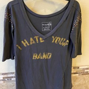 Free People “I hate your band” Top